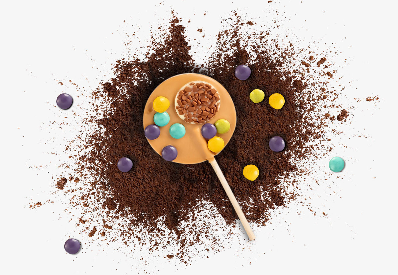 SUCETTE CHOCOLAT BLANC CARAMÉLISÉ DÉCORS DRAGÉIFÉS