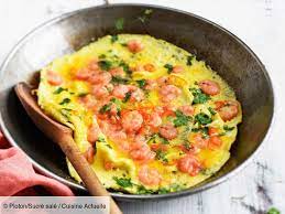 Omelette aux crevette