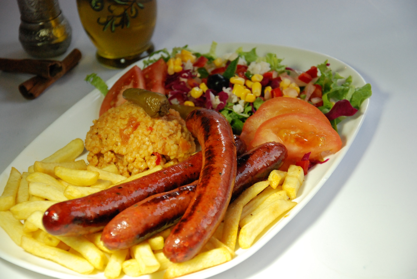 Merguez frite salade