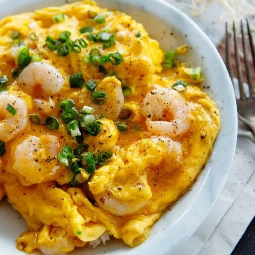 Omelette au crevette
