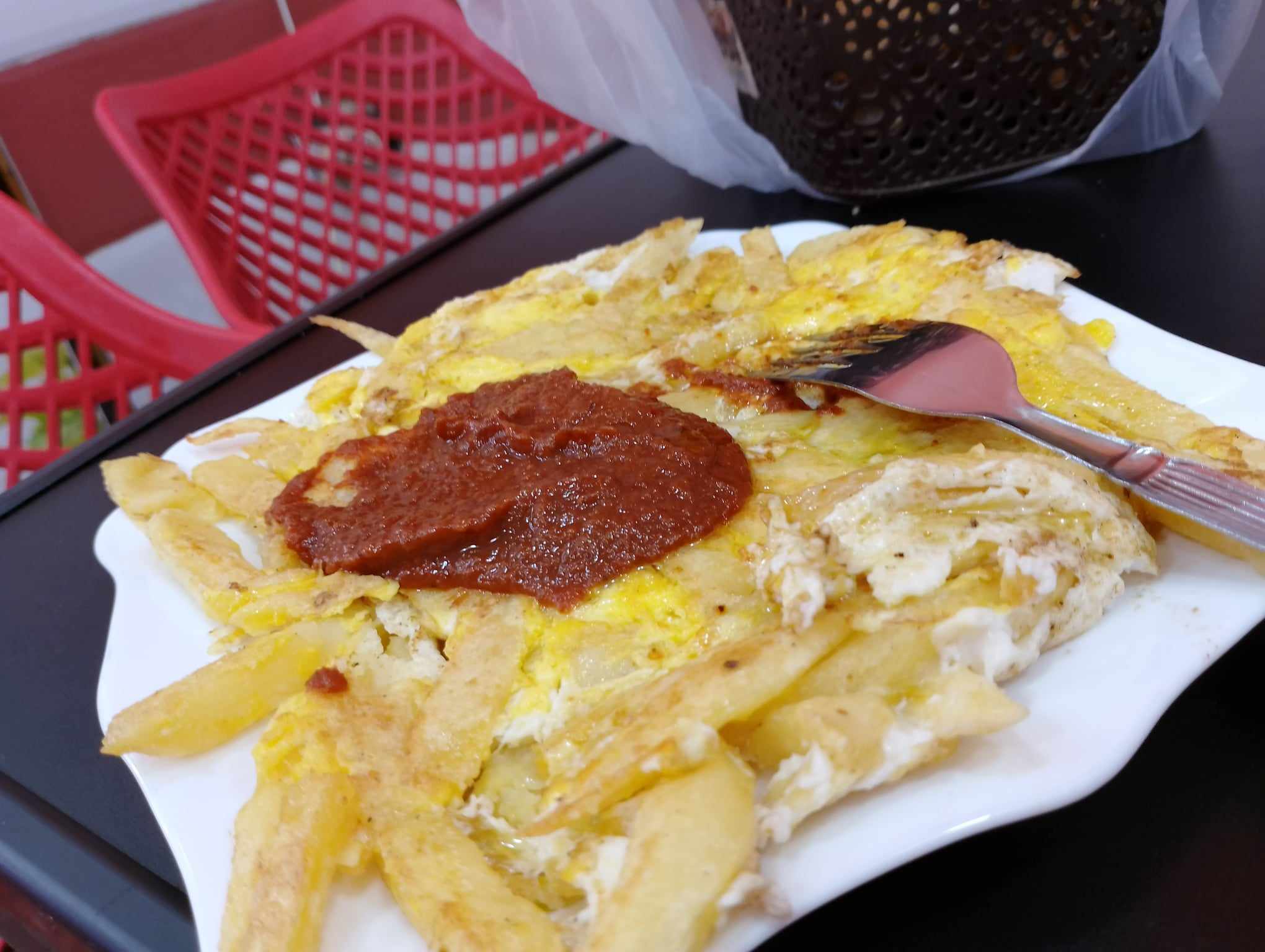 Plat frit omelette