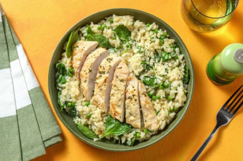 Risotto verde au poulet