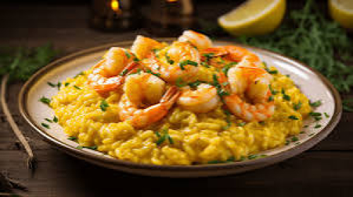 Risotto safran aux crevettes 