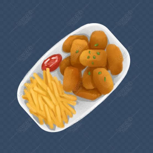 Nuggets + frites + compote