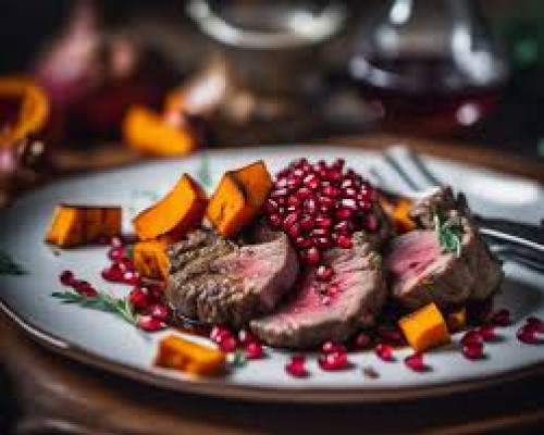 Assiette demi Kg viande d'agneau et Mélasse de grenade et tahini 