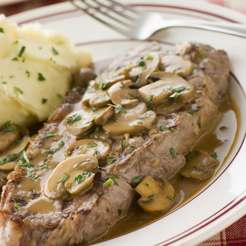 Entrecôte au creme champignon