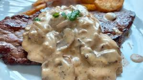 Entrecôte grillé sauce champignon