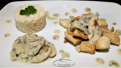 Plat poulet a la creme