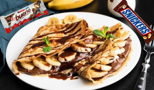 Crêpe snikers kinder / fruit