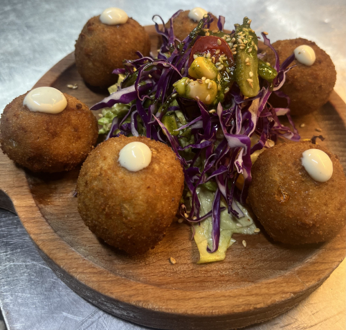 Croquettes au Saumon, crevettes 