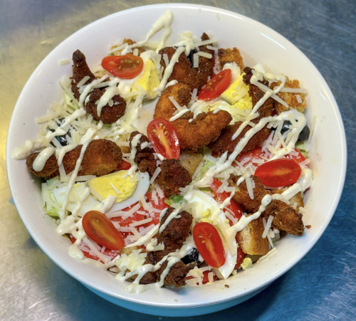 Salade Cèsar  a la crevette panée  